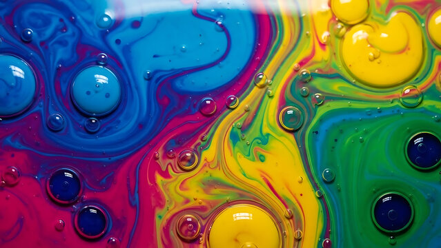 abstract colorful background with bubbles - Powered by Adobe