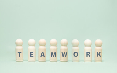 Teamwork, communication and team networking, business concept, cooperating, working together, goal, plan and strategy for success 