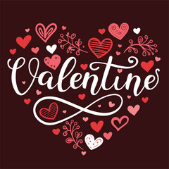 Romantic Valentine&rsquo;s Day greeting card background with red hearts and love decoration