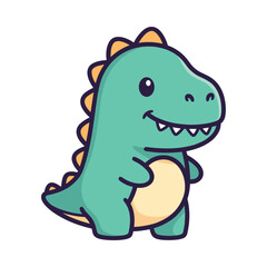 Fototapeta premium Cute Cartoon Dinosaur Vector Illustration