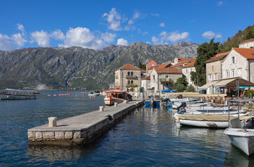 Obraz premium small town of Perast on the Bay of Kotor in Montenegro