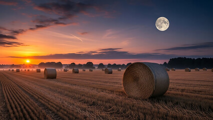 sunset over the field