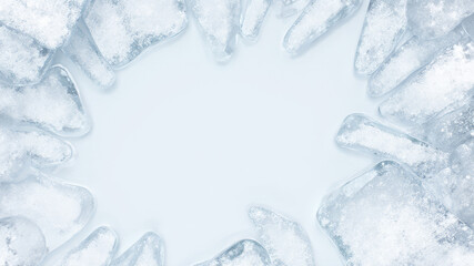 Macro shot of melting snow showing fine icy crystal texture