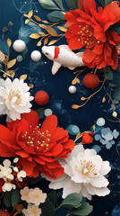 Cute Happy New Year Greeting Card with Adorable Characters and Festive Elements