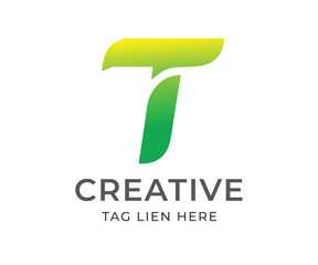Gradient Green T Letter Logo
