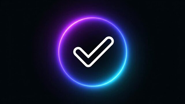 Neon Check Mark Animation - A Modern and Vibrant Visual.