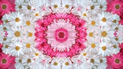Vibrant pink and white daisies floral pattern