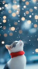 Cute Happy New Year Greeting Card with Adorable Characters and Festive Elements