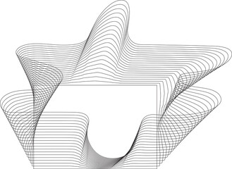 Rectangle blend line with fluid shape. Futuristic technology concept