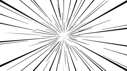 Obraz premium Black Radial Speed Lines Comic Book Style Illustration isolated PNG with Transparent Background