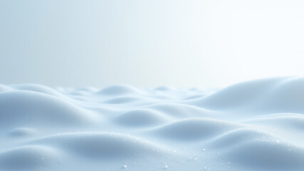 Abstract snowy surface with smooth curves and soft blue winter light