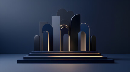 Financial Authority Branding Background with Deep Navy-to-Black Gradient, Layered Tonal Depth, and Soft Directional Lighting