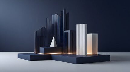 Financial Authority Branding Background with Deep Navy-to-Black Gradient, Layered Tonal Depth, and Soft Directional Lighting