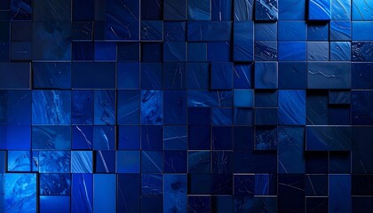 Tiles, square, dark, blue, geometric, pattern, texture, surface, modern, minimalistic, sleek, design, architecture, interior, wall, floor, background, decorative, abstract, elegant, glossy, matte, con