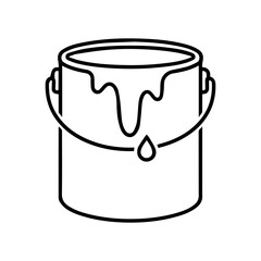 paint can line logo vector icon on a white background
Vector line logo icon