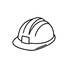 construction helmet line logo vector icon on a white background
Vector line logo icon