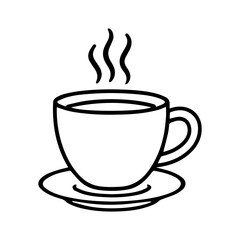 coffee cup line logo vector icon on a white background
Vector line logo icon
