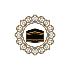Kaaba Islamic Ornament Circle Emblem