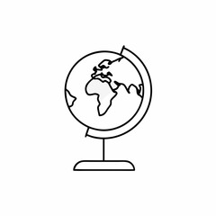 Globe Vector Icon &ndash; Clean Outline World Map Design