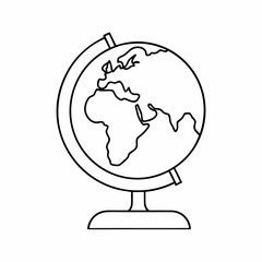 Globe Vector Icon &ndash; Clean Outline World Map Design