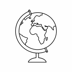 Globe Vector Icon &ndash; Clean Outline World Map Design