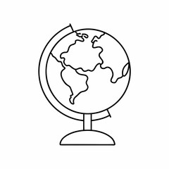 Globe Vector Icon &ndash; Clean Outline World Map Design