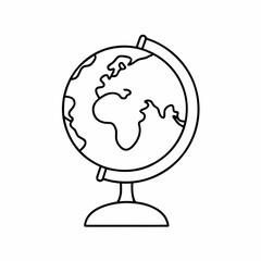 Globe Vector Icon &ndash; Clean Outline World Map Design