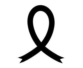 Black awareness ribbon symbol