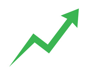 Green upward zigzag arrow