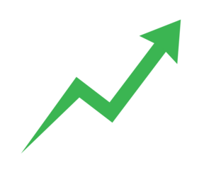 Green upward zigzag arrow