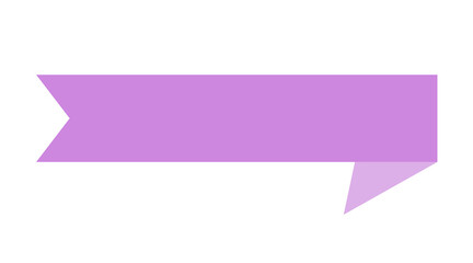 Purple ribbon banner label for text, heading, badge and promotion,