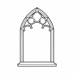 Gothic Window Frame Vector Outline