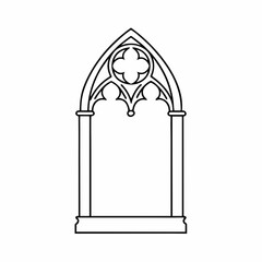 Gothic Window Frame Vector Outline