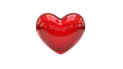 Red heart shape on transparent background