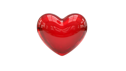 Red heart shape on transparent background