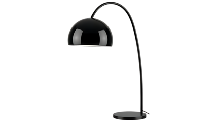 Black modern floor lamp with arched stand