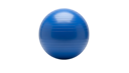 Blue Exercise Ball on Checkered Background