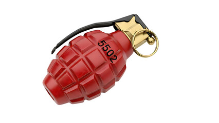 Red Grenade with Gold Pin and Black Cord