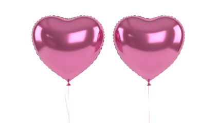 Two Pink Heart-Shaped Balloons