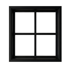 Black window frame with transparent panes