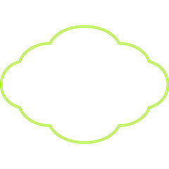 Neon Green Decorative Frame on Black Background