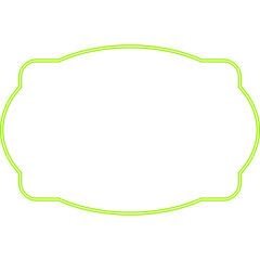 Neon Green Decorative Frame on Black Background