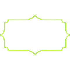Neon Green Decorative Frame on Black Background