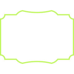 Neon Green Decorative Frame on Black Background