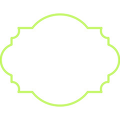 Neon Green Decorative Frame on Black Background