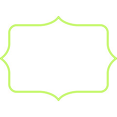 Neon Green Decorative Frame on Black Background