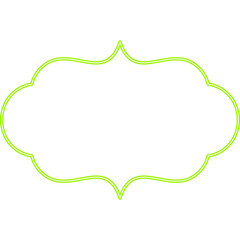 Neon Green Decorative Frame on Black Background