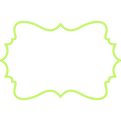 Neon Green Decorative Frame on Black Background