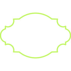 Neon Green Decorative Frame on Black Background