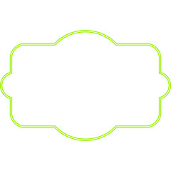 Neon Green Decorative Frame on Black Background
